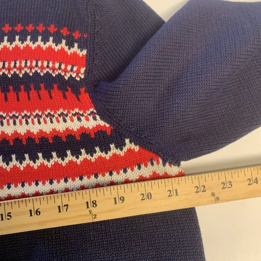 Izod Sweater Mens Large Tall Peacoat‎ Holiday Fair Isle Nordic Preppy Classic LT